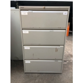 Second-hand Bisley 4 drawer Side filing cabinet Grey