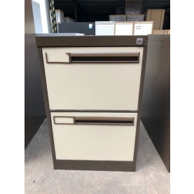 Second-hand 2 drawer filing cabinet COFFEE/CREAM