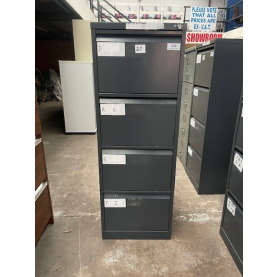 Second-hand Bisley 4 drawer filing cabinet DARK GREY