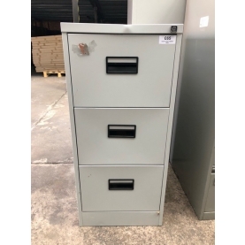 Second-hand 3 drawer Filing Cabinet GREY
