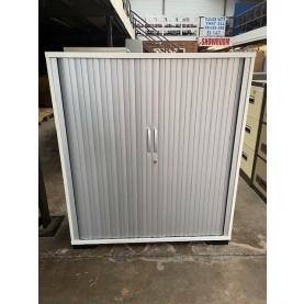 Second-Hand Side-Opening Tambour Cupboard WHITE/GREY