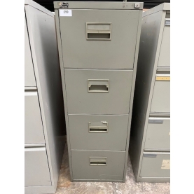 Second-hand Bisley 4 drawer filing cabinet Grey
