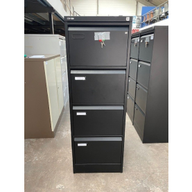 Second-hand 4-Drawer Steel Filing Cabinet BLACK