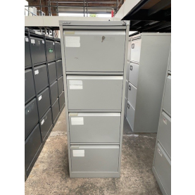 Second-hand Bisley 4 drawer filing cabinet GREY