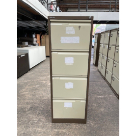 Second-hand Bisley 4 drawer filing cabinet COFFEE/CREAM