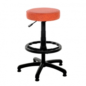 Extra high round swivel stool with a black base