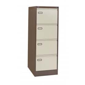 4-drawer steel filing cabinet in coffee cream