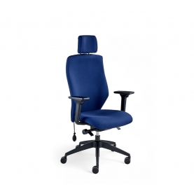 Extra high back ergonomic chair with headrest & black ABS base