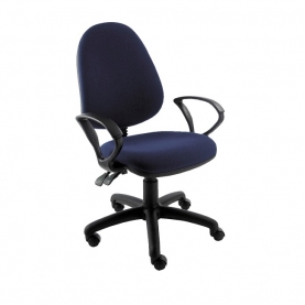 High Back Task Chair with Fixed Arms BLACK BASE