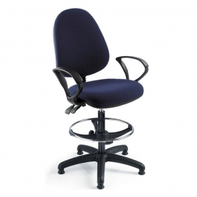 High Back Draughtsman Chair With Fixed Arms
