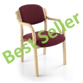Beech framed conference chair with arms