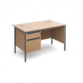 Himley 1200 Single Pedestal 2 drawer Desk in Beech