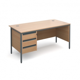Himley 1500 Single Pedestal 3 drawer Desk In Beech