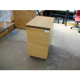 Second-hand Desk Height 3 drawer pedestal LIGHT OAK