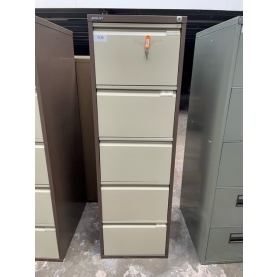 Second-Hand Bisley 5 Drawer Filing Cabinet COFFEE/CREAM