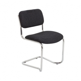 Chrome Cantilever Side Chair in Charcoal