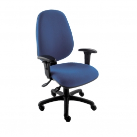 Extra High Back Task Chair BLACK BASE & HEIGHT ADJ ARMS