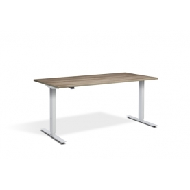 Electrically Adjustable Sit-Stand Grey Nebraska Oak