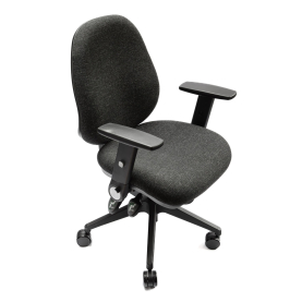High Back Charcoal VDU Chair With Folding Arms
