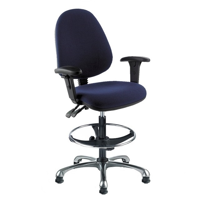 High Back Draughtsman Chair With Adjustable Arms High Stools and