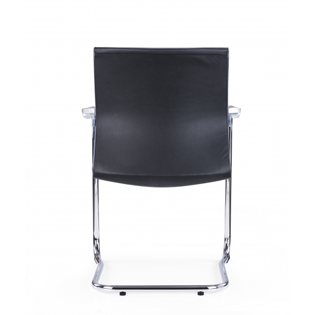 Chrome Designer Cantilever Meeting Room Chair In Faux Leather Meeting