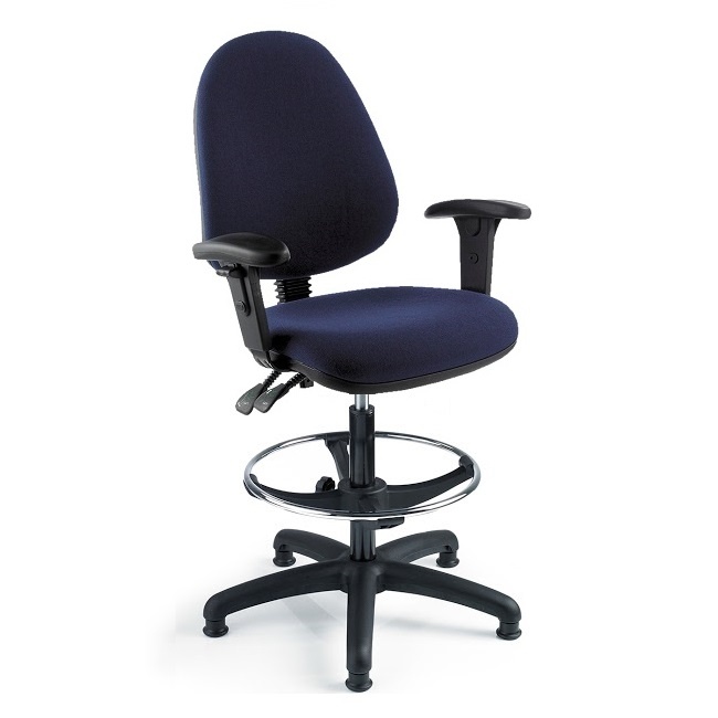 High Back Draughtsman Chair With Adjustable Arms High Stools and Chairs Office Chairs