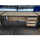 Second-hand 1535mm Single Pedestal Desk BEECH