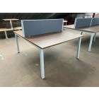 Second-hand 1400 Double Bench Desks with Screen