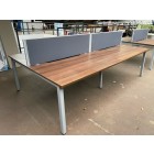 Second-hand 2800 Double Bench Desks with Screen