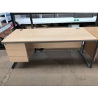 Second-hand 1800mm Single Pedestal Desk BEECH