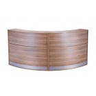2 section curved full height radius reception walnut