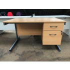 Second-hand 1200mm Single Pedestal Desk BEECH
