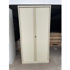 Second-Hand Bisley Side-Opening Tambour Cupboard CREAM