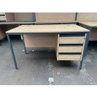 Second-hand 1230mm Single Pedestal Desk Oak