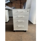 Second-Hand 4 Drawer Mobile Pedestal WHITE 