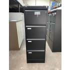 Second-hand 4-Drawer Steel Filing Cabinet BLACK
