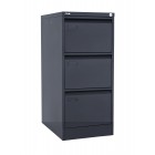 3-drawer steel filing cabinet black
