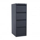 4-drawer steel filing cabinet in black