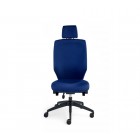 Extra high back ergonomic chair with headrest no arms Black ABS Base