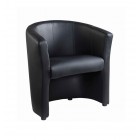 Tub Armchair Black Faux Leather