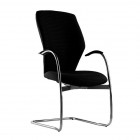 High back visitors armchair chrome cantilever base