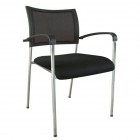 Mesh back 4-legged chrome armchair