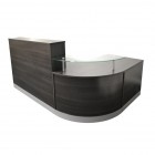 Aston 2400 x 1600 reception counter with glass shelf anthracite