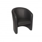 Faux black leather tub chair