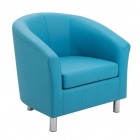 Tub Armchair with Metal Feet SKY BLUE