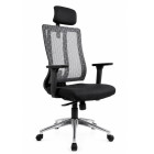 Grey Mesh Back Synchro Tilt Executive Chair with 3D Arms & Headrest