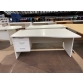 Second-hand 1600mm R/H Wave Desk with 3 Drawer Fixed Pedestal WHITE