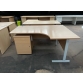 Second-hand R/H Radial Desk with 3 Drawer Mobile Pedestal BEECH