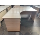 Second-hand L/H Radial Desk with 3 Drawer Desk High Pedestal BEECH