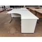 Second-hand 1400mm R/H Radial Desk with 3 Drawer Desk High Pedestal WHITE